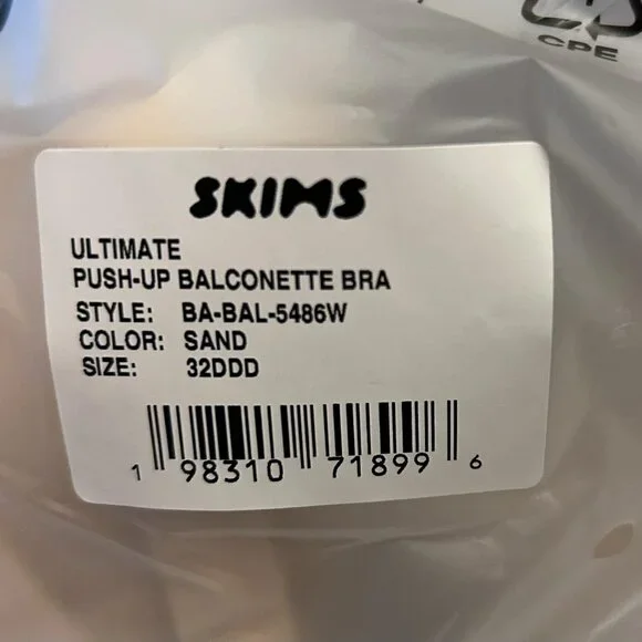SKIMS - 32DDD - Sand - Balconette Push-Up Bras - Picture 2 of 2